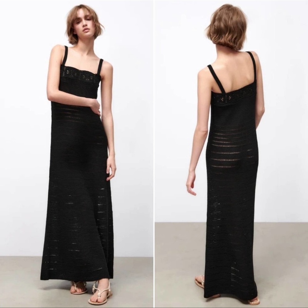 Zara Black Knit Maxi Dress